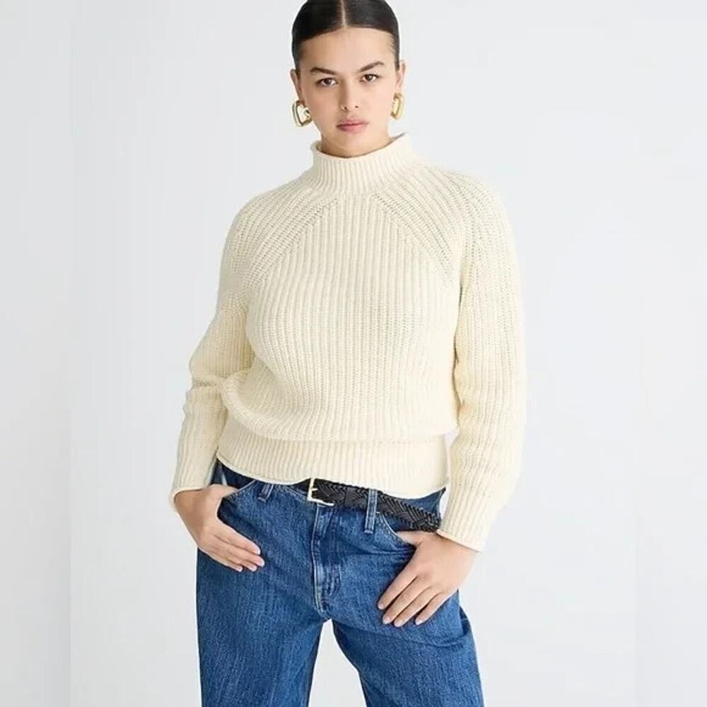 J. Crew Relaxed Rollneck Sweater Linen EUC Sz XXS - Picture 3 of 4